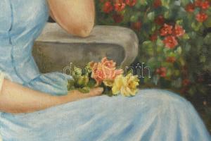 Adorján Júlia ( -- ): Kislány portré. Olaj,vászon. jelzett, keretben, 100x70cm