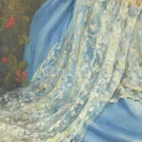 Adorján Júlia ( -- ): Kislány portré. Olaj,vászon. jelzett, keretben, 100x70cm