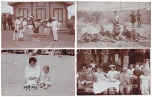 1909 Grado - 20 original photos of a family holiday, bathing people on the beach / 20 db eredeti fotó családi nyaralásról, fürdőző emberek a strandon