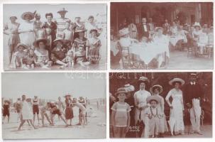 1909 Grado - 20 original photos of a family holiday, bathing people on the beach / 20 db eredeti fot...