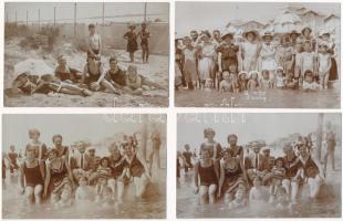 1909 Grado - 20 original photos of a family holiday, bathing people on the beach / 20 db eredeti fot...