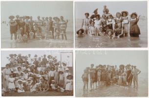 1909 Grado - 20 original photos of a family holiday, bathing people on the beach / 20 db eredeti fot...