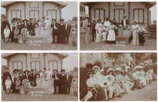 1909 Grado - 20 original photos of a family holiday, bathing people on the beach / 20 db eredeti fot...