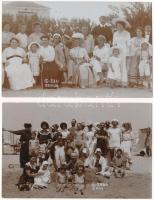 1909 Grado - 20 original photos of a family holiday, bathing people on the beach / 20 db eredeti fot...