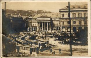 Genova, Genoa; Piazza De-Ferrari / square, trams (EB)