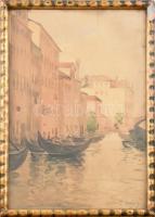 T. Kovács S. jelzéssel: Velence. Akvarell, papír, üvegezett keretben, 35x23cm