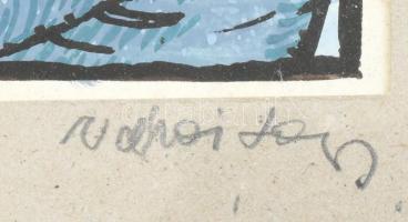 Olvashatatlan jelzéssel: ,,Lakodalom" meseillusztráció. Vegyes technika, papír. 31X47cm