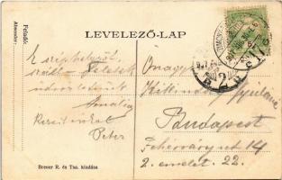 1907 Versec, Werschetz, Vrsac; Fő tér, Wagner Testvérek, Paquor József, Krausz Samu, Michelstädter ü...