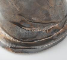 Csernus László ( - 2012): Díszvázapár, Samottos kerámia, jelzett, kopott, m: 27 és 29 cm