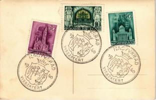 1940 Nagyvárad, Oradea; Sas palota, gyógyszertár, üzletek / palace, shops, pharmacy + "1940 Nag...