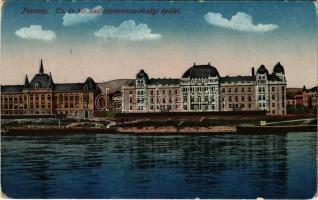 1918 Pozsony, Pressburg, Bratislava; Cs. és kir. hadtestparancsnoksági épület / K.u.K. Army Headquarters + "K.u.K. Garnisonsspital No. 19. in Pozsony" (EK)