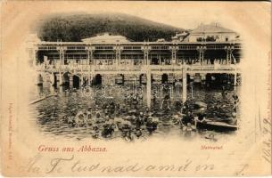 1899 Abbazia, Opatija; Slatinabad / fürdőzők / spa, bath, bathers (EK)