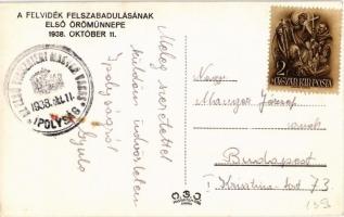 1938 Ipolyság, Sahy; "A Felvidék felszabadulásának első örömünnepe" bevonulás / entry of t...