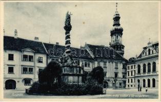 1932 Sopron, Szentháromság szobor a Városháztéren (fl)