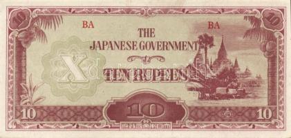 Japán megszállások / Kelet-Ázsia II. vh. 10klf bankjegy T:I,I-,II(2x)