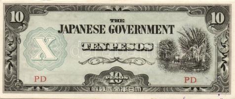 Japán megszállások / Kelet-Ázsia II. vh. 10klf bankjegy T:I,I-,II(2x)