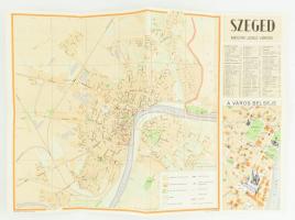 cca 1960 3 db várostérkép: Szeged, Sopron, Pápa 24x34 cm
