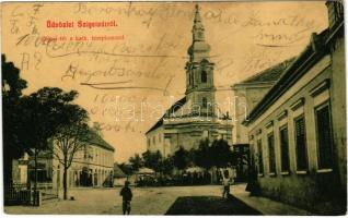 Szigetvár, Zrínyi tér, Katolikus templom, piac, üzletek. W.L. (?) 2631.