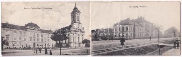 Békéscsaba, MÁV pályaudvar, vasútállomás, Rudolf gimnázium és templom, gyalogsági laktanya, park, Va...