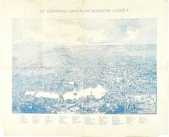 1896 Budapest Székesfőváros Tervrajza, és Útmutatója, a térkép hátoldalán az Ezredéves Országos Kiál...