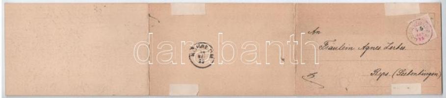 1899 (Vorläufer) Brassó, Kronstadt, Brasov; Három részes kihajtható panorámalap / 3-tiled folding pa...