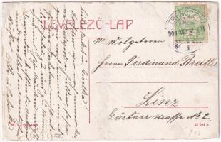 1909 Trencsén, Trencín; Fő tér, Blaschke E. és Köves Ottó üzlete. W.L. Bp. 5753. / main square, shop...