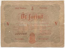 1848. 5Ft Kossuth bankó vörösesbarna 245220 T:III,III- ly. Adamo G109