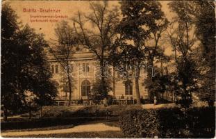 1907 Beszterce, Bistritz, Bistrita; Gewerbevereins-Gebäude / Ipartársulati épület. W.L. (?) No. 402. M. Haupt kiadása / House of Craftsmen Association (b)