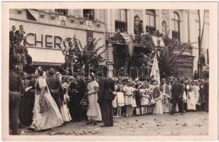 1940 Kolozsvár, Cluj; bevonulás / entry of the Hungarian troops. photo + 1940 Kolozsvár visszatért So. Stpl