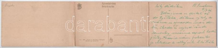 Tátra, Magas-Tátra, Vysoké Tatry; Strbské pleso / Csorba-tó, villamos. Három részes kihajtható panor...