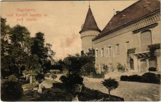 1913 Nagykároly, Carei; Gróf Károlyi kastély és park. Csókás László kiadása / castle and park (fl)