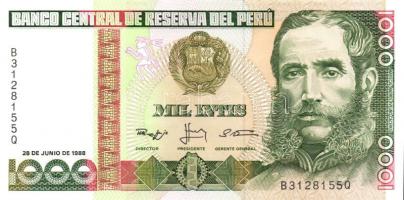 Peru 1985-1988. 7 klf bankjegy T:I