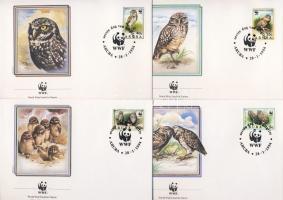 WWF Owl set + 4 FDC, WWF Bagoly sor + 4 FDC, Weltweiter Naturschutz: Kanincheneule