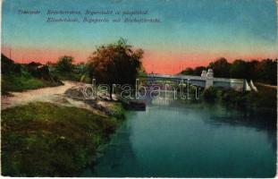 Temesvár, Timisoara; Erzsébetváros, Bega részlet és Püspöki híd / Elisabetin, riverside, bridge