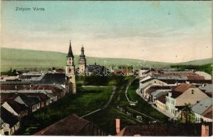 1910 Zólyom, Zvolen; Fő tér, templom / main square, churches