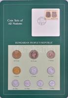 1983-1984. 2f-20Ft (10xklf) Coin Sets of All Nations forgalmi szett felbélyegzett kartonlapon, 1Ft-os A Honfoglalás kora bélyeggel T:1,1-