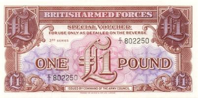 Nagy-Britannia 1950-es, 60-as, 70-es évek katonai bankjegyek 6 klf T:I