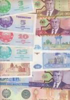 Kazahsztán, Tadzsikisztán, Kirgizisztán, Türkmenisztán, Üzbegisztán összesen 31 klf bankjegy T:I