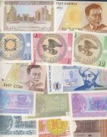 Kazahsztán, Tadzsikisztán, Kirgizisztán, Türkmenisztán, Üzbegisztán összesen 31 klf bankjegy T:I