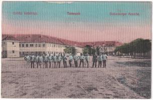 Temesvár, Timisoara; Erdélyi kaszárnya, katonák / Siebenbürger Kaserne / Transylvanian military barracks, soldiers