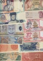 Burma, Myanmar, Srí Lanka, Bhutan, Malaysia, Bangladesh, Nepál, India, Indonézia 56 klf modern bankjegy T:I
