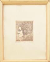 Balla Margit (1947-): A szép nő. Rézkarc, papír. Jelzett. Üvegezett keretben. 15x12cm