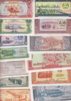Kambodzsa, Laosz, Vietnam (Észak-,Dél-,Egyesült) 66 klf modern bankjegy T:I,I-,II+(néhány)