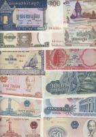 Kambodzsa, Laosz, Vietnam (Észak-,Dél-,Egyesült) 66 klf modern bankjegy T:I,I-,II+(néhány)