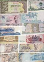 Kambodzsa, Laosz, Vietnam (Észak-,Dél-,Egyesült) 66 klf modern bankjegy T:I,I-,II+(néhány)