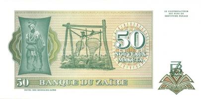 Kongó-Zaire 1985-1995. 10 klf bankjegy T:I