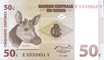 Kongó 1997-2003. 7 klf bankjegy T:I