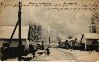 1917 Sajókaza, utca télen (szakadás / tear)