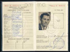 1959 Török útlevél, végében 5 db okmánybélyeggel