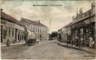 1915 Berettyóújfalu, Baross utca, Zádor Márton nagy áruháza, Schneer Pál üzlete. Adler Béla kiadása (fl)